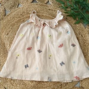 Peek Embroidered Pom pom Gauze Tank. Size 6-7